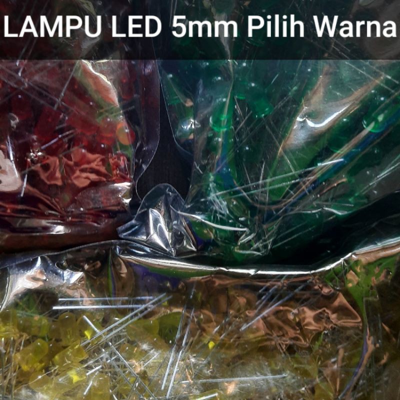 (10pcs) (100pcs) Lampu LED 5mm merah kuning hijau pilih warna