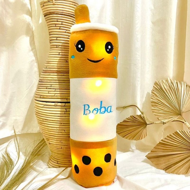 Boneka Boba Guling LED Nyala Bahan Lembut Murah