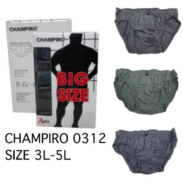 CD Champiro 0312 Pria JUMBO | 3 Pcs Celana Dalam Campiro Open Laki Laki Dewasa