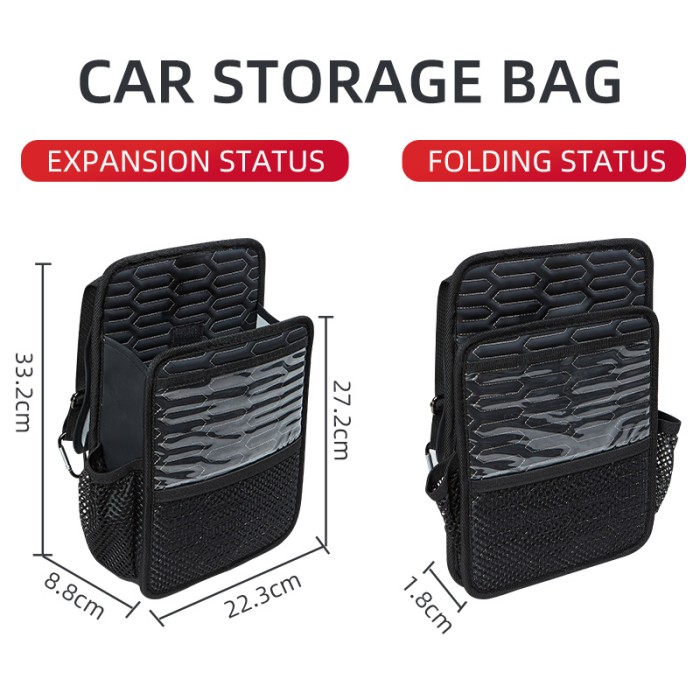 Car Multi Storage Holder Organizer Net Tempat Tissue Sampah Jok Tengah Mobil