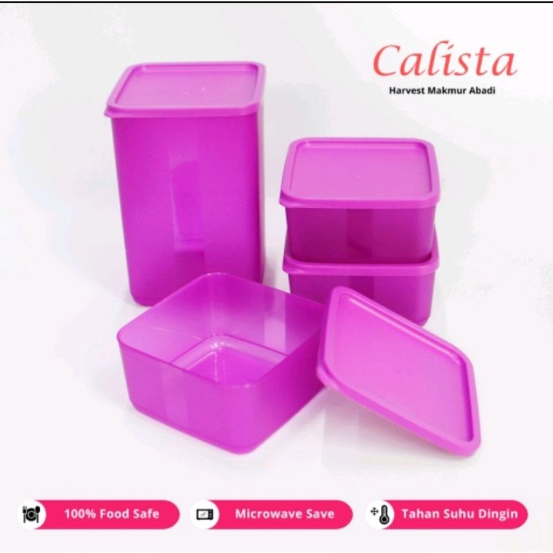 Promo Toples Calista Rose set 4pcs Toples Kue Toples Plastik Tebal Toples BPA Free Toples Plastik Tidak Bau