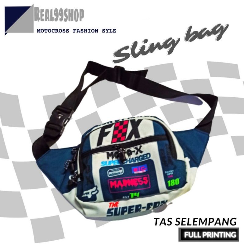 Tas Selempang motif Motocross Sling bag cross trail Wiastbag sepeda MTB