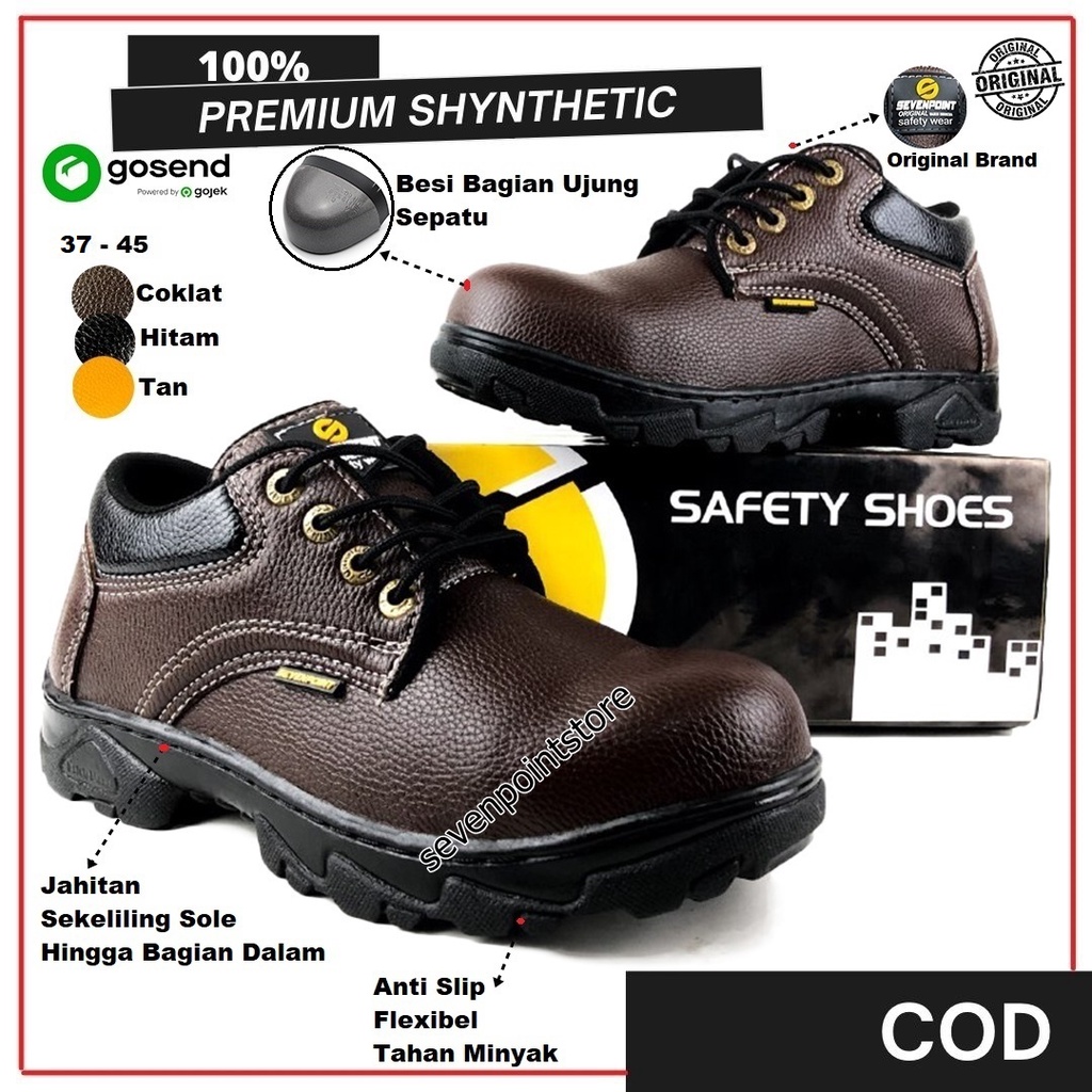 Sepatu Safety Original Sefty Shoes Kerja Proyek Lapangan Septi Ujung Besi Pria Wanita Terbaru