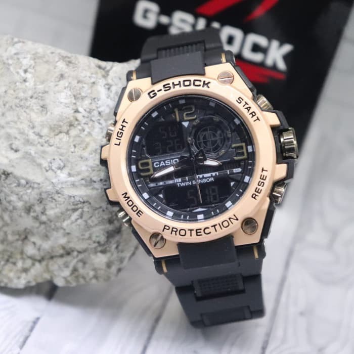 MURAH MERIAH CASIO G SHOCK GN 8600 GUN METAL RANTAI MIKA GOLD Murah