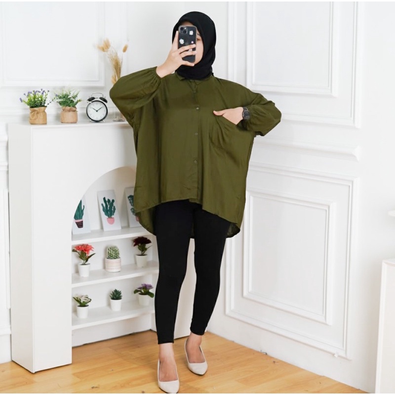 GFS HANNA SHIRT KEMEJA RAYON OVERSIZE JUMBO