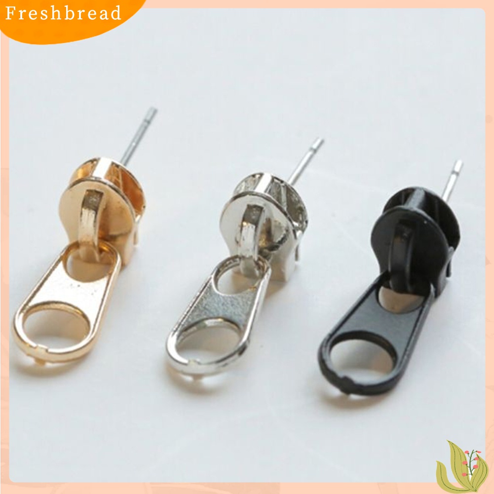 [TERLARIS]Creative Metal Zipper Ear Studs Earrings Punk Rock Women Jewelry Birthday Gift