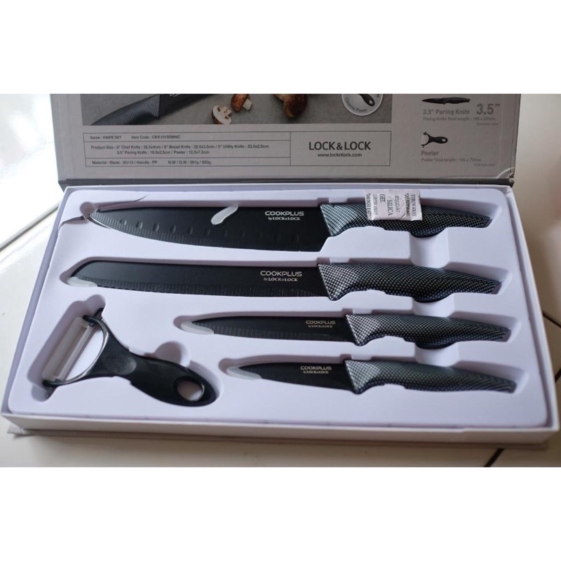 PISAU SET / KNIFE SET BLACK LOCK &amp; LOCK ISI 5 Pisau LOCK N LOCK