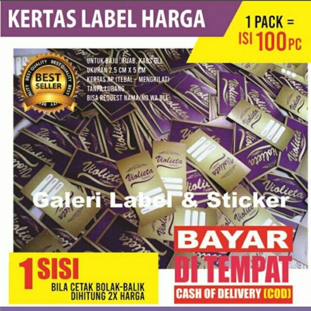 

Hang tag label harga jilbab kaos topi keren