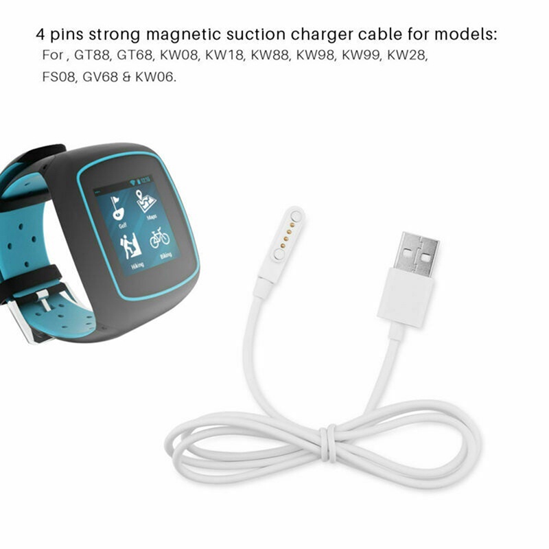 {LUCKID}Magnetic Charger USB 2.0 Charging Cable Cord Power 4 Pin For Smart Watch KW88