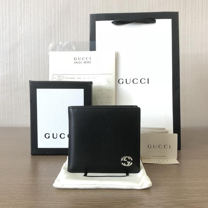 Dompet Pria  Gucci  Mirror Gg Marmont Leather Bi Fold Wallet  