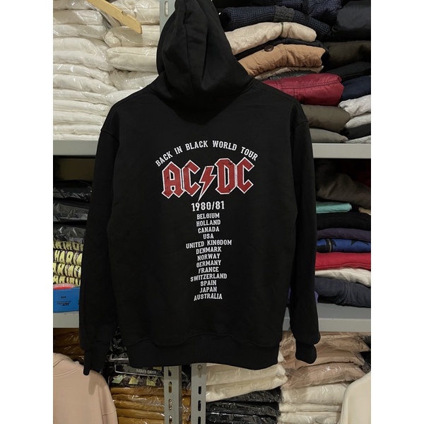 COD (4.4) Hoodie Sweater Pria wanita H&amp;M ACDC World Tour Black Dark Grey Jaket Unisex Cowok Cewek HNM Full Tag