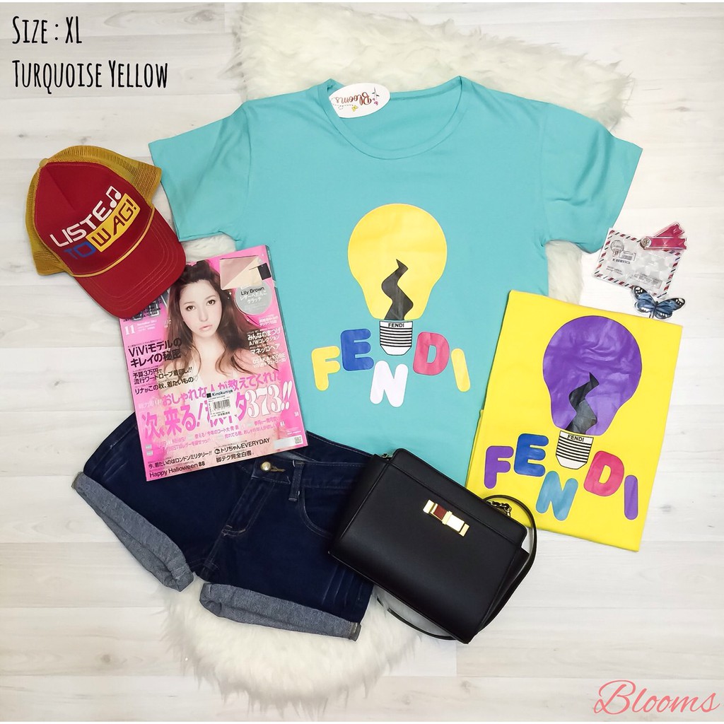 KAOS DISTRO WANITA Fendi XL #A160402