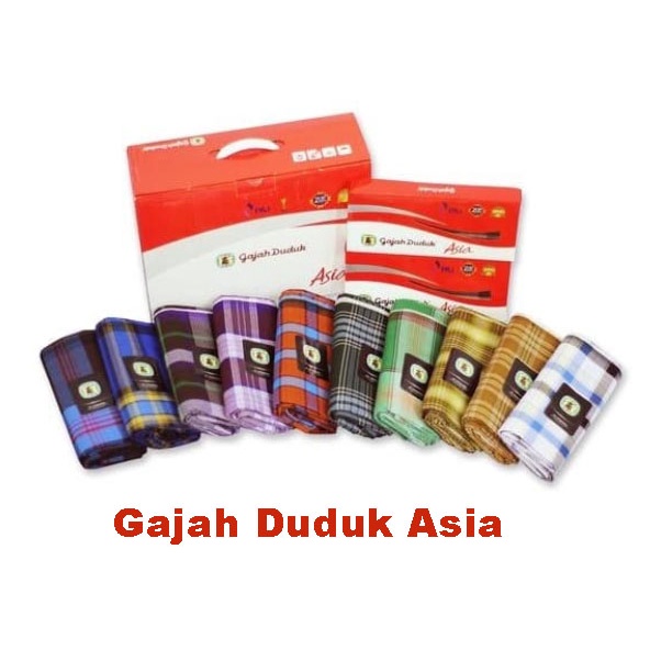 Sarung Gajah duduk asia.merah putih