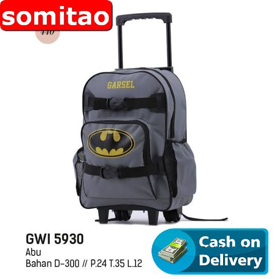 Crz 193 Tas Troli Anak Cewek Biru Muda Dolby Original Catenzo Jun FD436  Troli Anak Batman / Roda
