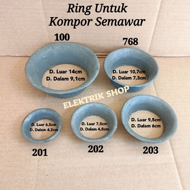 RING KOMPOR SEMAWAR / RING API SEMAWAR UKURAN 201 202 203 768 DAN UKURAN 100