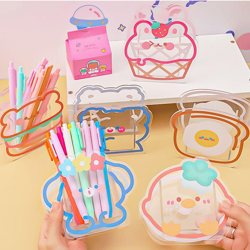 TOP Tempat Pulpen Akrilik Kawaii Bunny Alat Tulis Kantor Kreatif Kosmetik Storage Desktop Organizer
