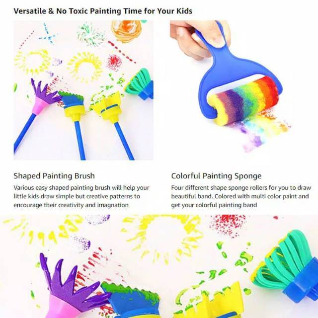 

Hompimpaedutoys kuas lukis roll isi 4pc untuk montesori eksplorasi warna