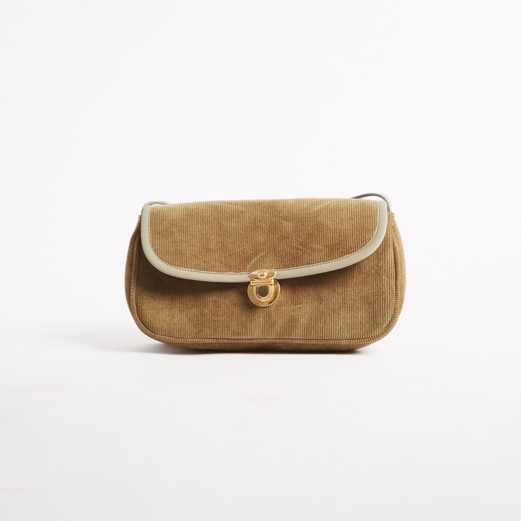 IGOTCHA Vintage Corduroy Shoulder Bag [C3-C5]-Light Brown
