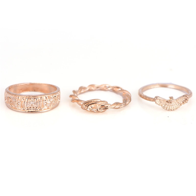 12pcs / Set Cincin Buku Jari Aneka Bentuk Warna Gold Gaya Vintage Punk Untuk Wanita