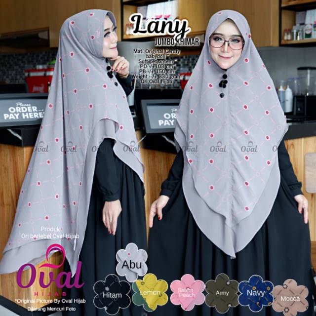 LANY ORI OVAL KHIMAR MOTIF Cantik