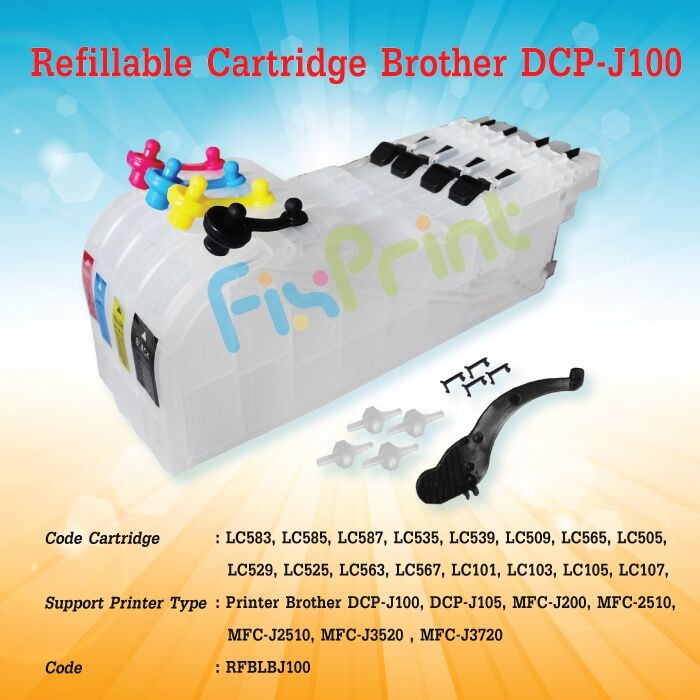 Refillable MCISS Brother DCP J100 J105 J200 MFC2510 J2510 J3520 J3720- FPS1020