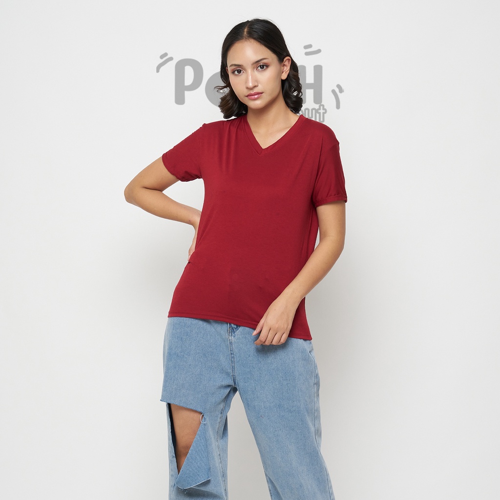 [POSH PEANUT] KAOS POLOS WANITA PREMIUM COTTON | BAJU POLOS WANITA | KAOS POLOS VNECK | KAOS POLOS ONECK | KAOS POLOS WANITA JUMBO | BAJU OVERSIZE