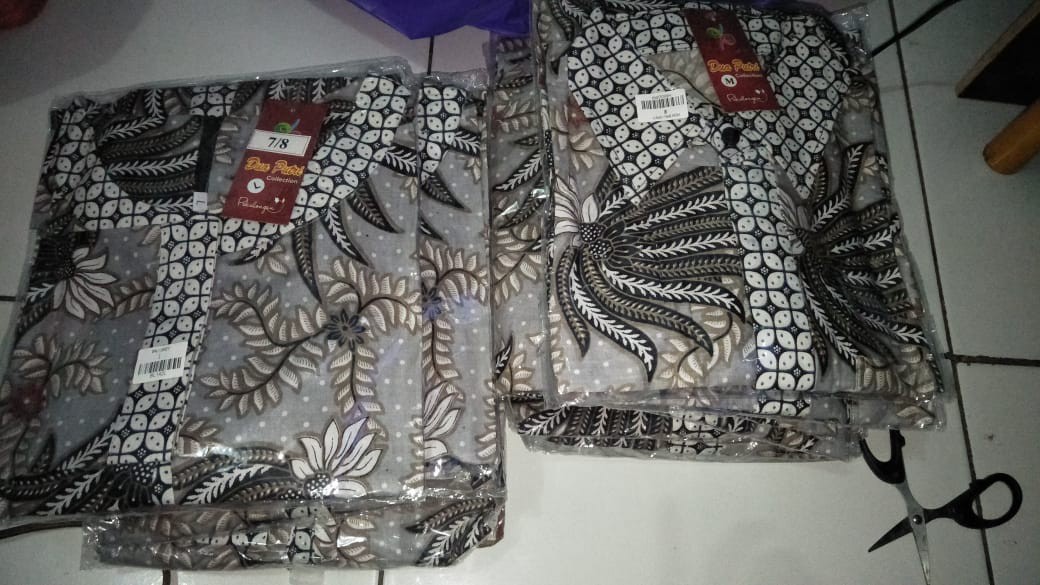 Couple Batik Seragam Kerja Terbaru Warna Grey Size S-m-l-xl-xxl-3l-4l-5l By Batik Dua Putri