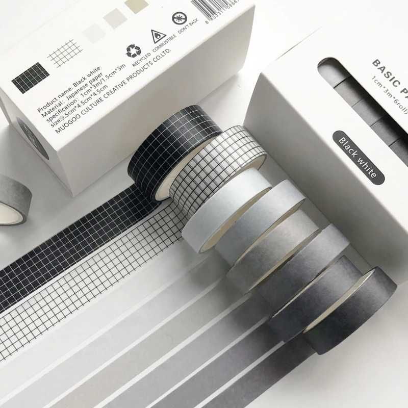 

Lakban Stiker Buku Diary Album Scrapbook Tape 8 Roll - Hitam