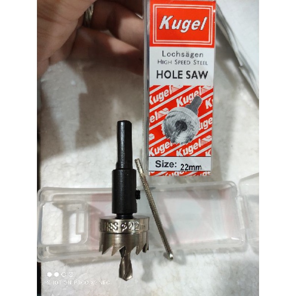 HOLE SAW BESI KUGEL HSS 22MM / MATA BOR LUBANG BESI HOLESAW KUGEL 22MM