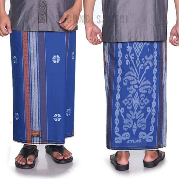 Sarung ATLAS Premium 770 Songket Biru Orange
