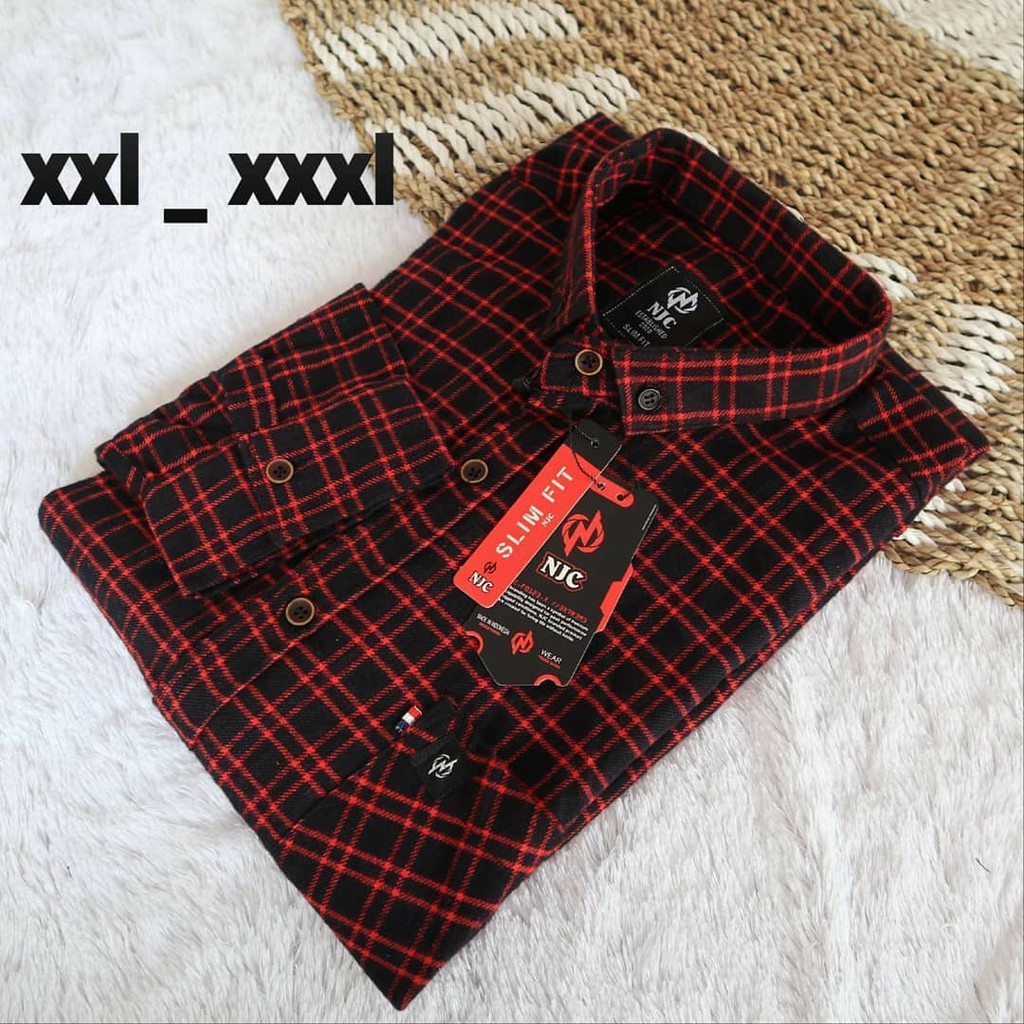 Kemeja flanel pria lengan panjang atasan wanita import kemeja flanel baju wanita terbaru kekinian