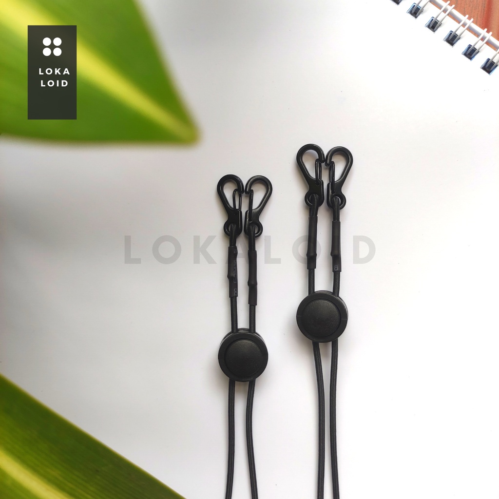Kalung Strap Tali Masker Premium Hook Carabiner Mini Elastis 2,2mm Hijab Wanita Pria Unisex Simpel D