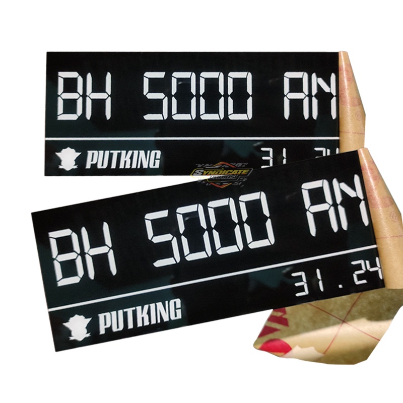 Plat Motor Akrilik Hitam Putih Digital Syndicate Variasi