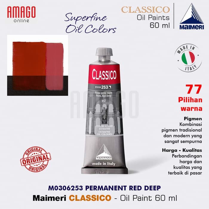 MAIMERI CLASSICO - OIL PAINT - PERMANENT RED DEEP - 60ML - M0306253