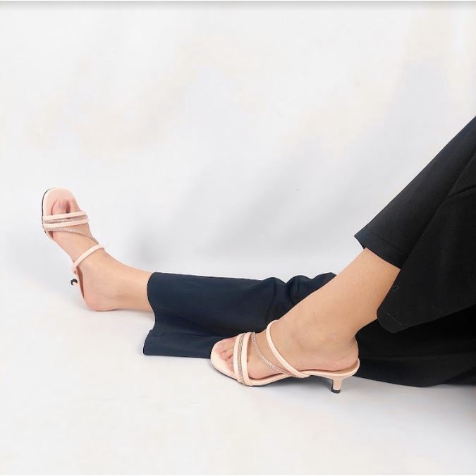 BBS MSW 03 Sandal High Heels Open Toe Wanita Slanted Rope Terbaru Import