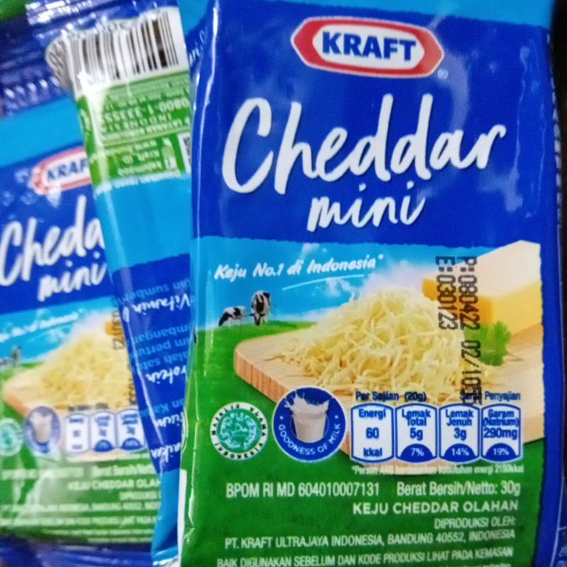

keju cheddar mini KRAFT @30gram 1 renteng isi 8 pics