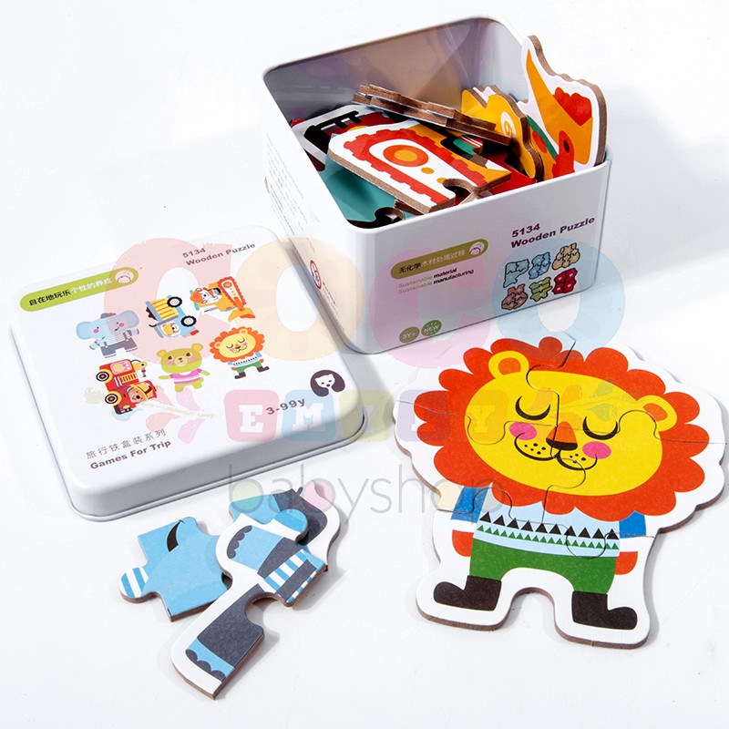 Mainan Edukasi Anak Puzzle Travel Tin Box Toy Toys Games For Trip