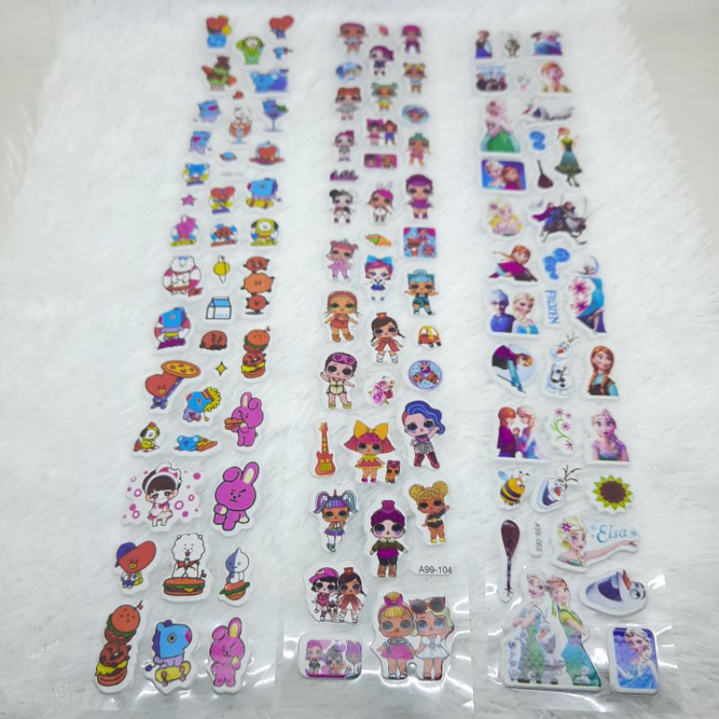 Stiker Mainan Stiker 3D Panjang Stiker Timbul