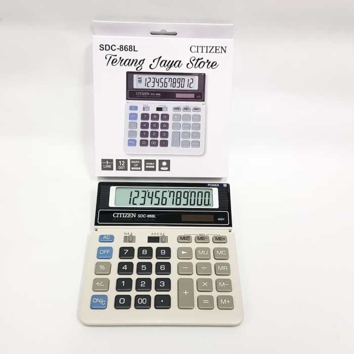 

CODES0X-76 Kalkulator 12 Digit Citizen SDC-868L Kalkulator Citizen SDC868L (Asli)