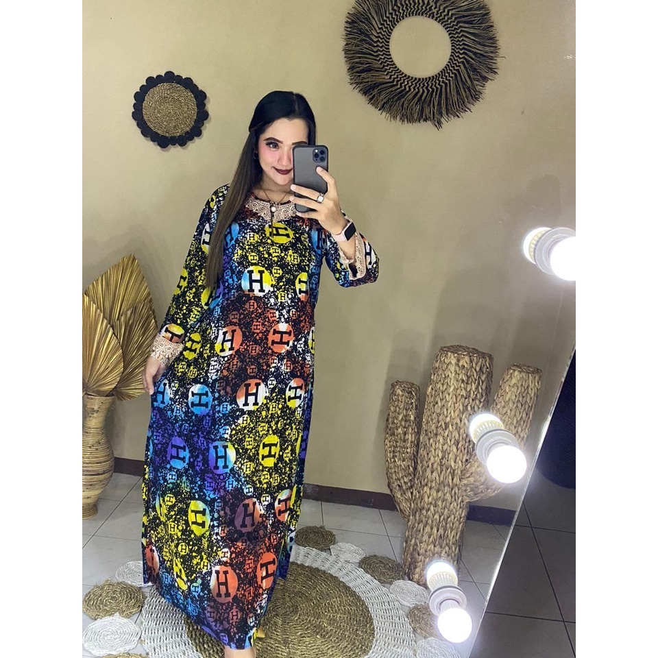 LONGDRESS RENDA HARMAS RAINBOW DASTER WANITA  DASTER KEKINIAN  DASTER PANJANG DASTER RENDA  DASTER ARAB RENDA