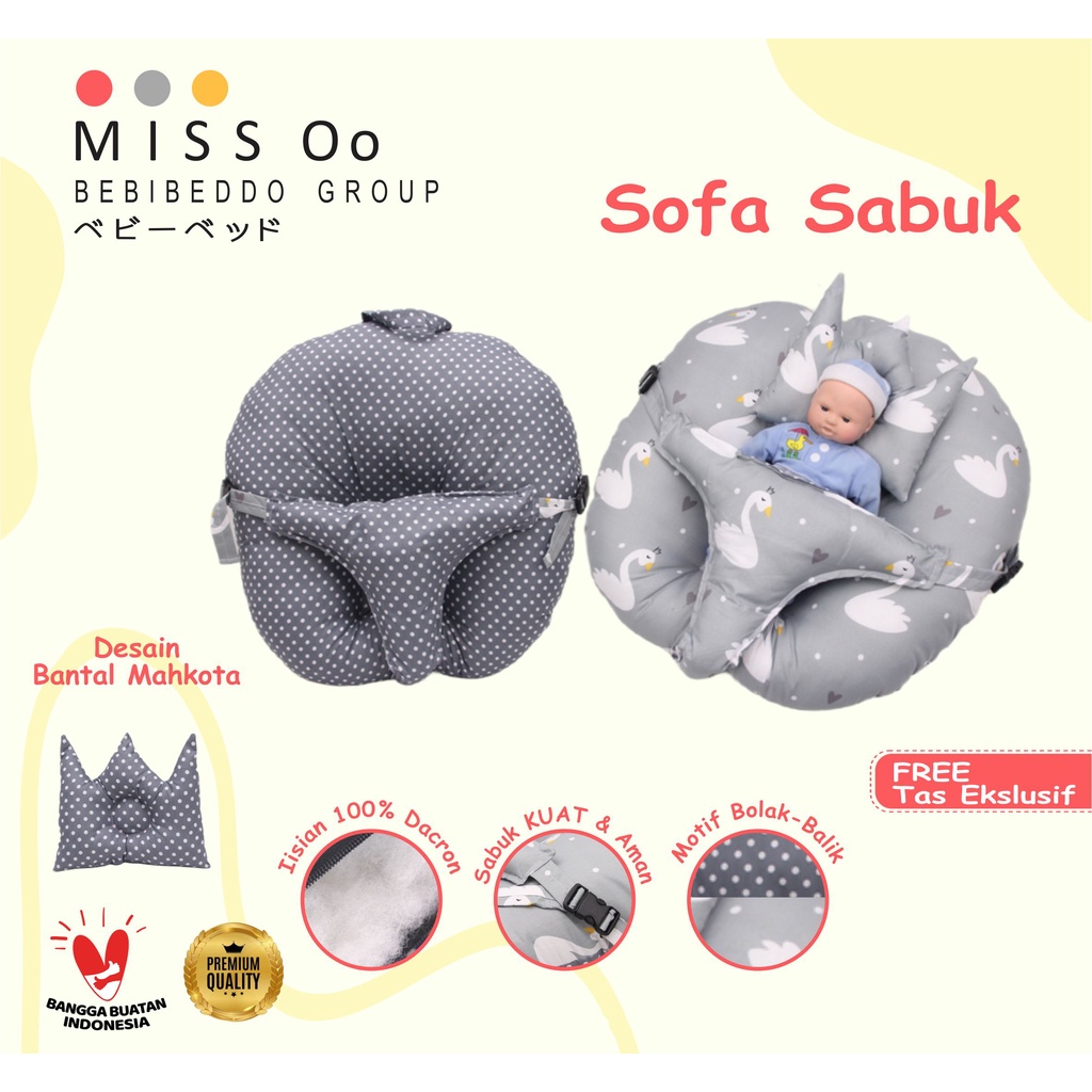 Sofa Bayi Multifungsi dengan Gesper Pengaman Free Bantal Peyang dan Tas Serut COD ready [ Merk Bebibeddo ] ]