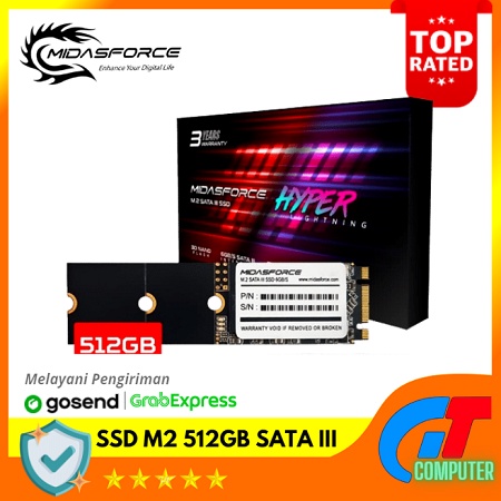 SSD M2 SATA 512GB MIDASFORCE M.2 2240 2260 2280 (Garansi RESMI 3thn)