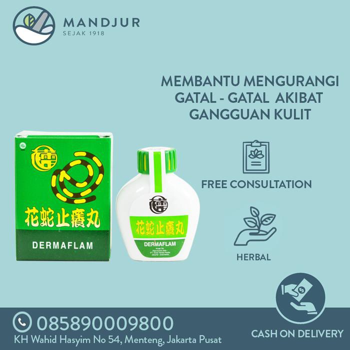 TERMURAH DERMAFLAM (SNAKE ITCH REMOVING PILLS) - MEREDAKAN GATAL-GATAL 