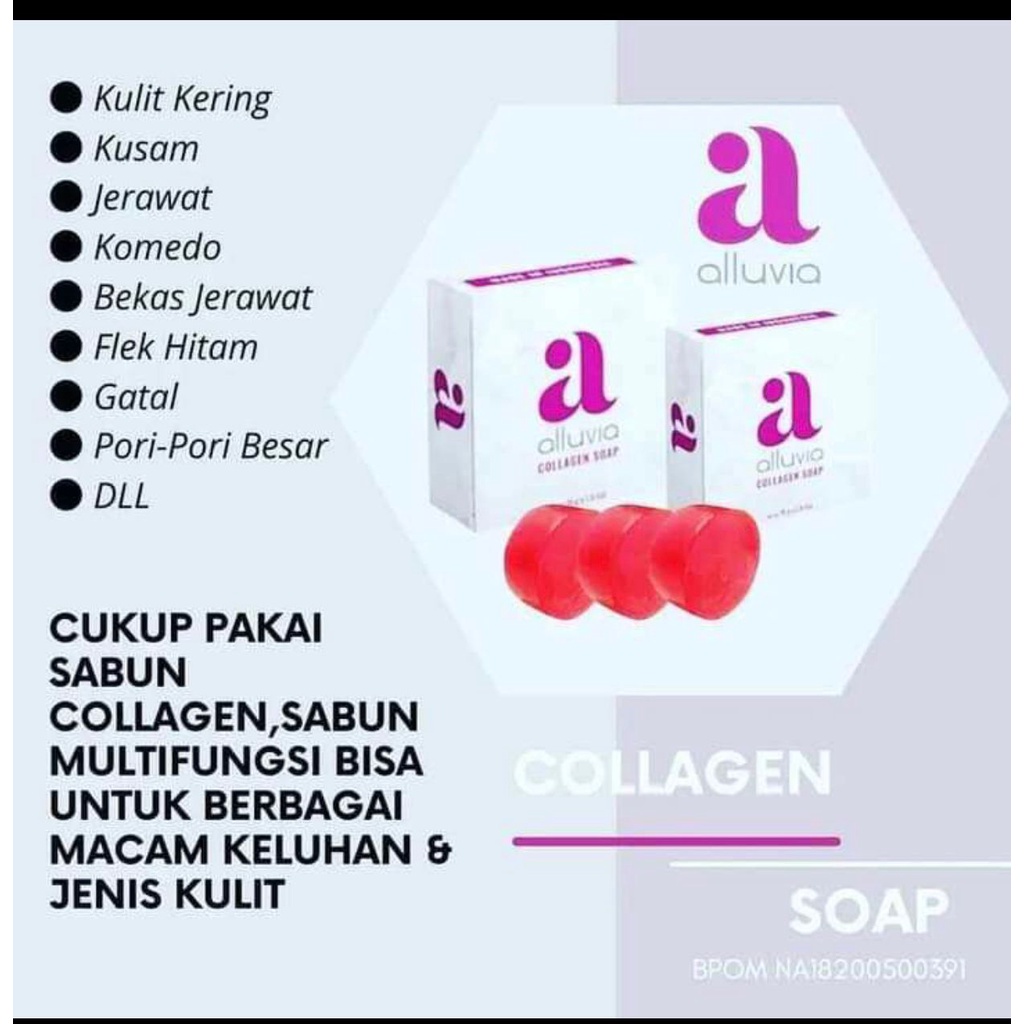 ALLUVIA SABUN COLLAGEN ALLUVIA SABUN PEMBERSIH MUKA/ALLUVIA MINIBAR 20GRAM