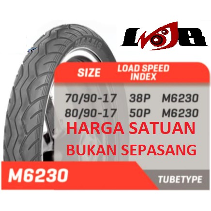 Maxxis 70/90-17 M6230 Tubetype Pakai Ban Dalam Motor Bebek