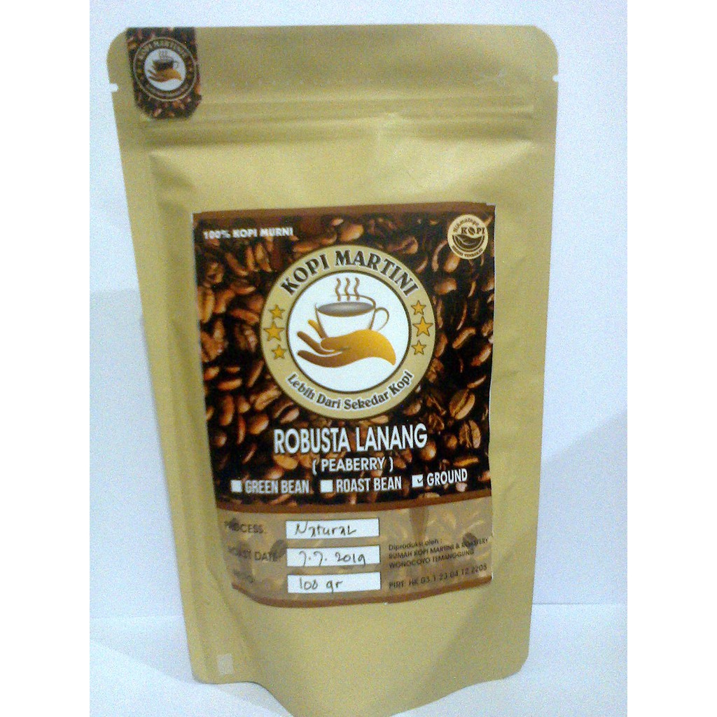 

Kopi Martinie Robusta Peaberry 100gr