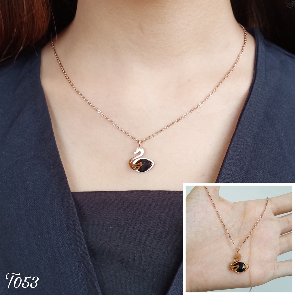 PGX Kalung Titanium Wanita Anti Karat Aksesoris Fashion Perhiasan Premium - T053