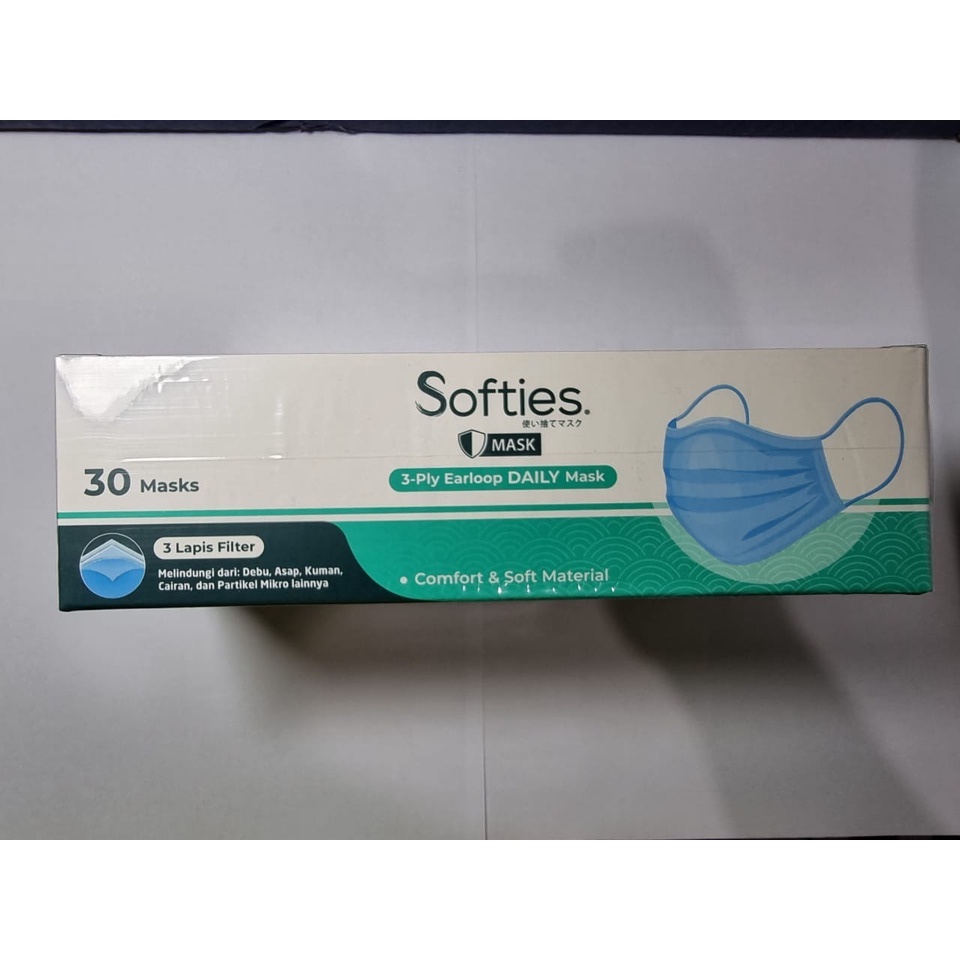 Softies Daily Mask 3ply isi 30/Masker Medis Softies 3 lapis