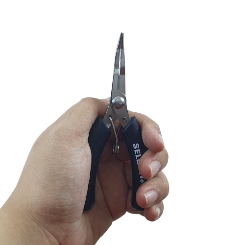 Tang Jepit Lancip Lengkung Bergerigi 4.5inch Sellery Bent Nose Plier 4.5inch 88-519