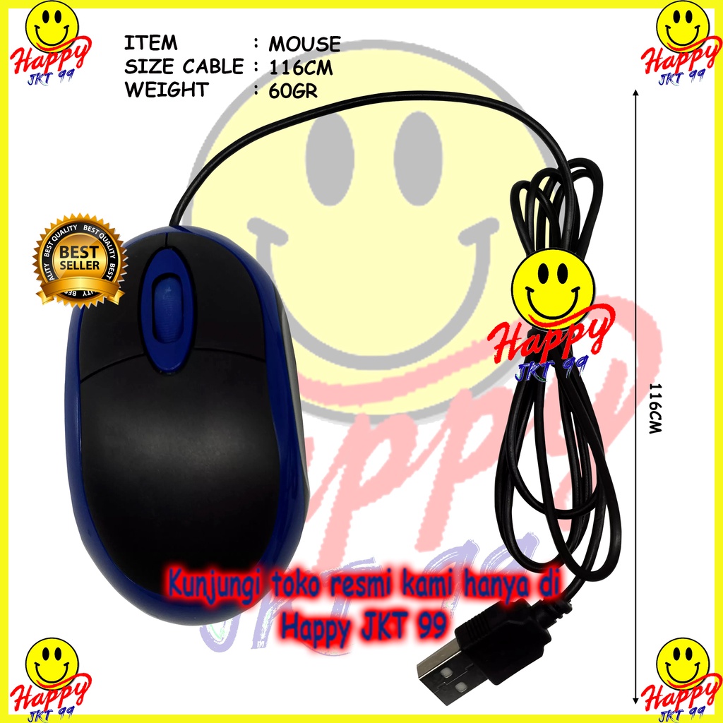 [ HAPPY JKT 99 ] MOUSE USB KABEL HIGH QUALITY